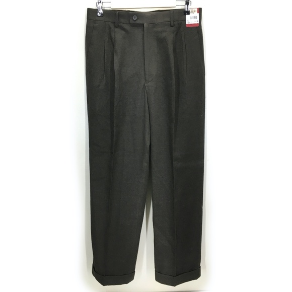 Louis Raphael Melange Flannel Cuffed Slacks - Picture 1 of 3